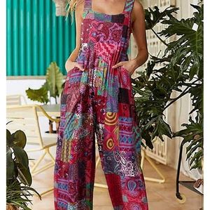 PANTALON❤️ Paisley Patch Sleeveless WideLeg Jumpsuit